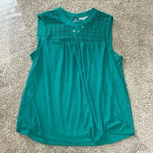 Stitch Fix Daniel Rainn Fiona Lace Detail Knit Top Teal Green